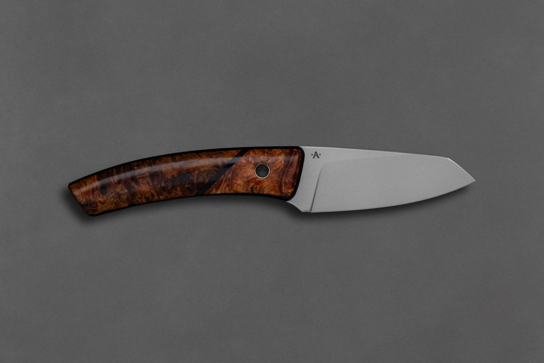 75 mm Stainless Steel Sheepsfoot - Burl Wood