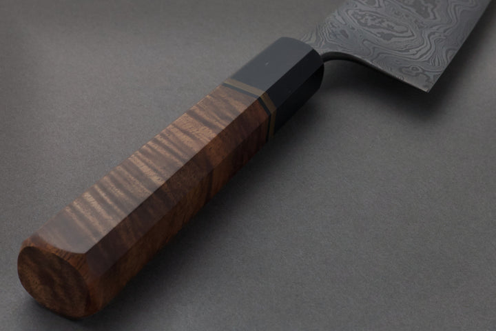 180 mm Carbon Steel Funayuki - Koa, handle close-up