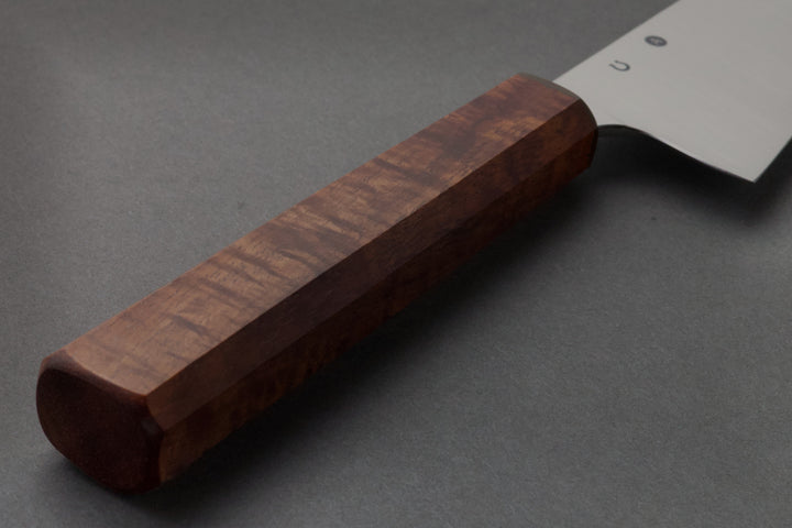 170 mm Stainless Steel Funayuki - Koa, handle close-up
