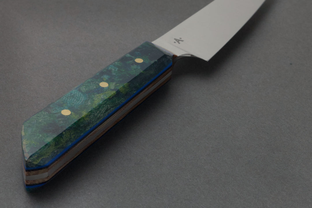 95 mm Stainless Steel Paring - Micarta, handle close-up