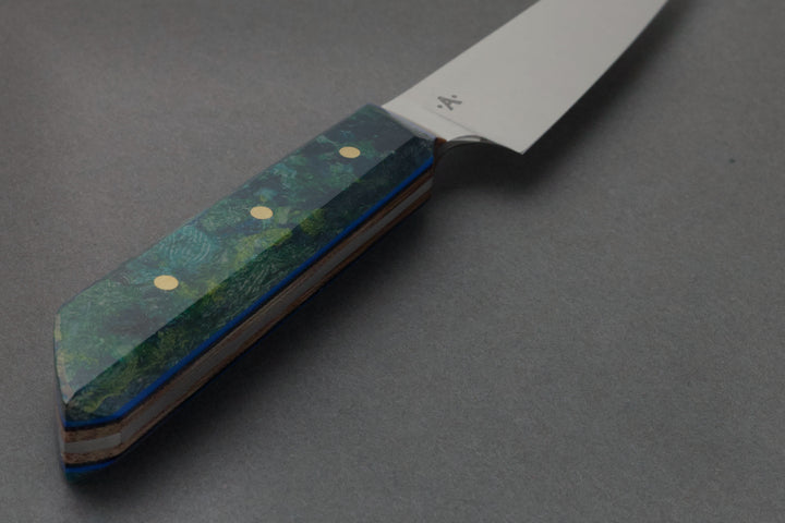 95 mm Stainless Steel Paring - Micarta, handle close-up
