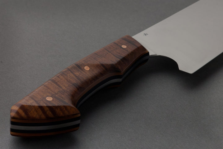 165 mm Stainless Steel Nakiri - Koa, handle close-up