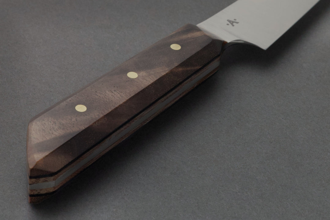 95 mm Stainless Steel Paring - Black Walnut, handle close-up