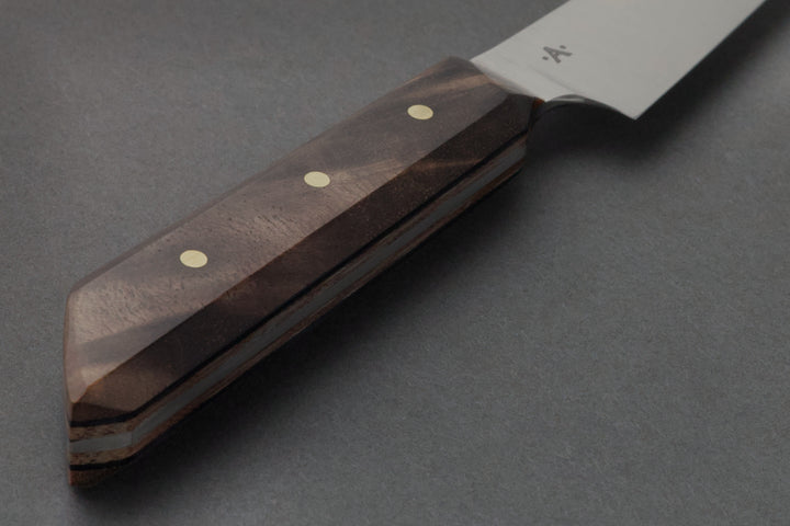 95 mm Stainless Steel Paring - Black Walnut, handle close-up