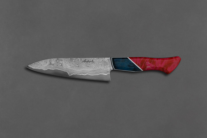 145 mm Damascus Petty - Dyed Maple