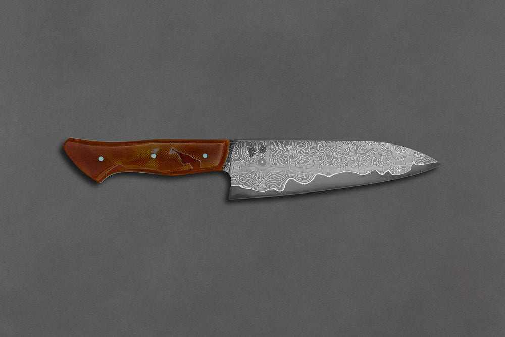 155 mm Damascus Petty - Resin