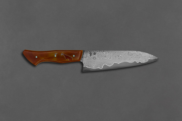 155 mm Damascus Petty - Resin