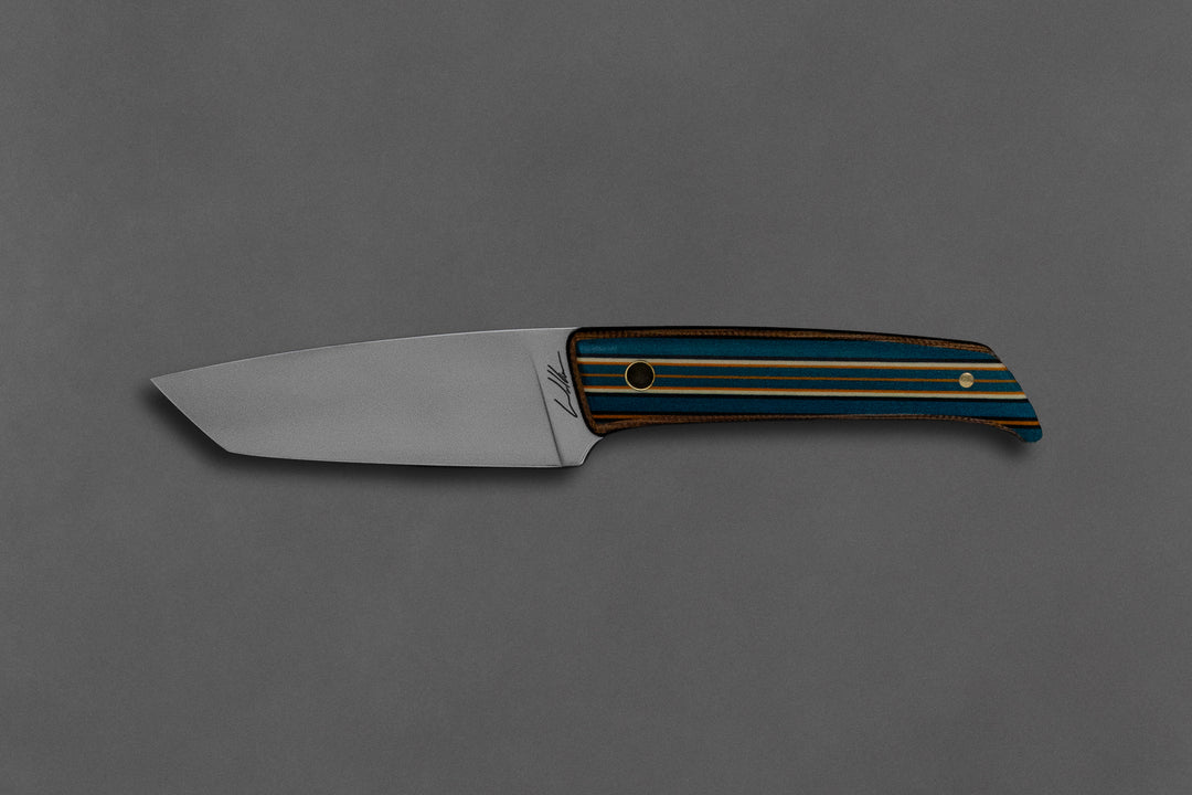 85 mm Stainless Steel Drop Point - Micarta