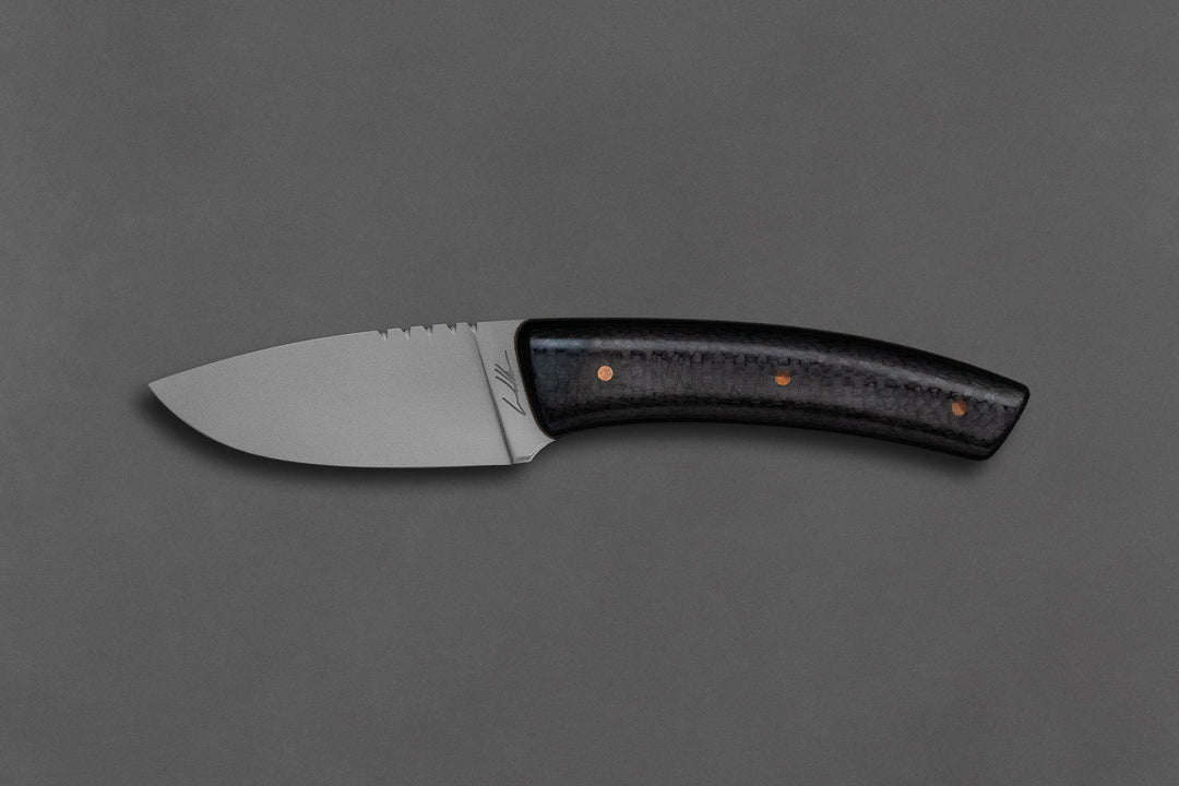 75 mm Stainless Steel Drop Point - Carbon Fiber