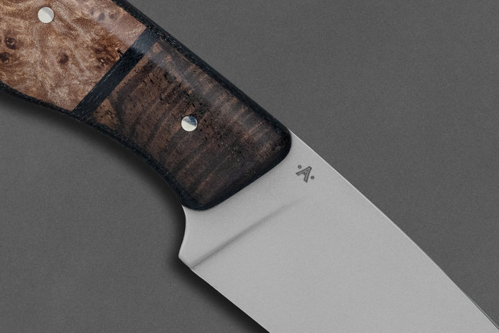 125 mm Stainless Steel Clip Point - Maple Burl