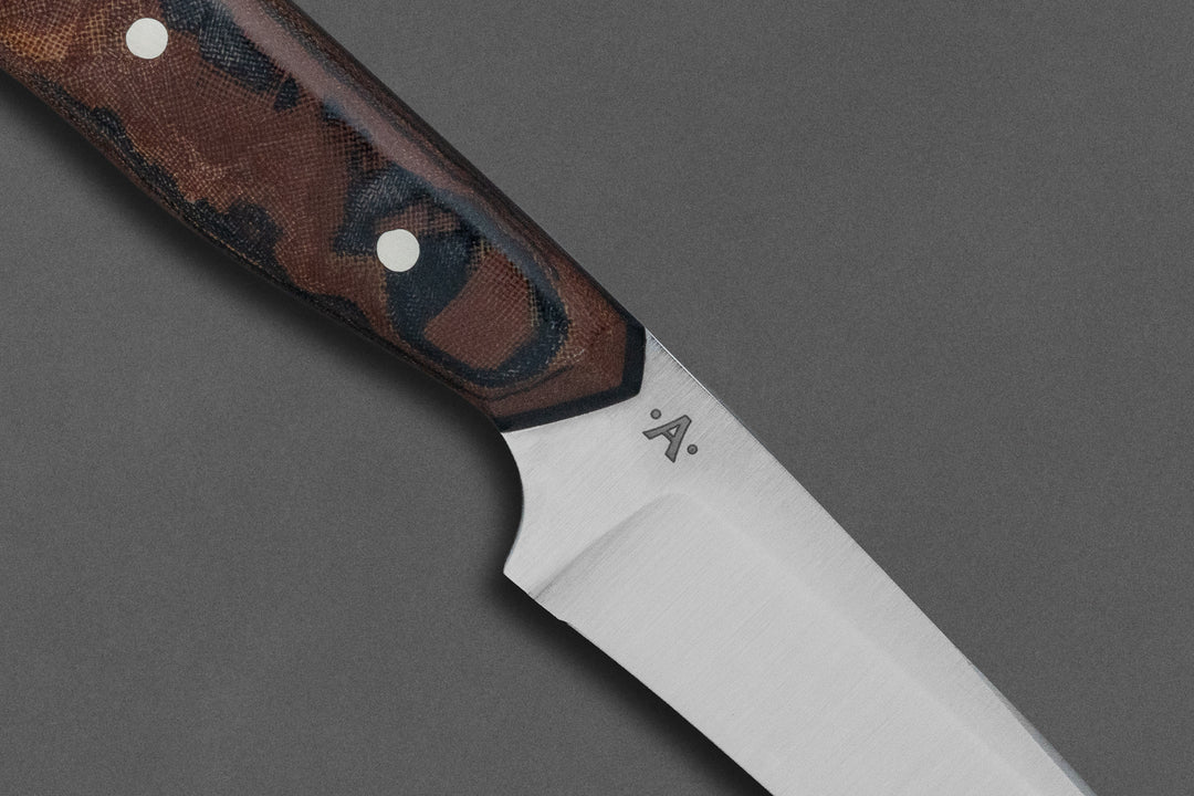 95 mm Stainless Steel Drop Point - Micarta