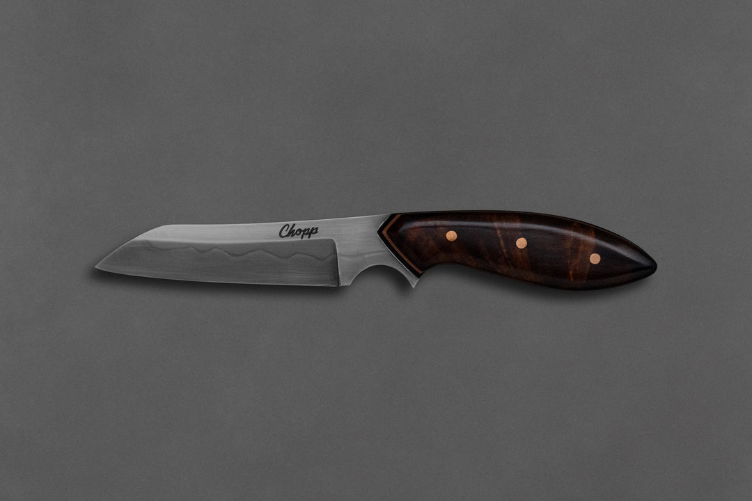 85 mm Carbon Steel Wharncliffe - Desert Ironwood