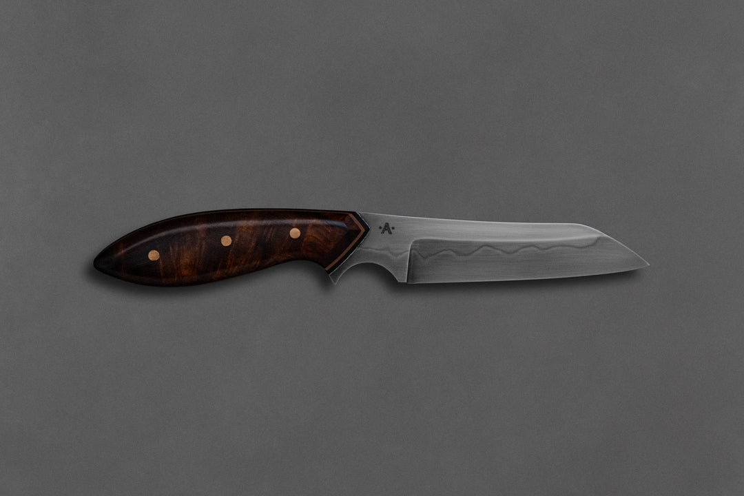 85 mm Carbon Steel Wharncliffe - Desert Ironwood