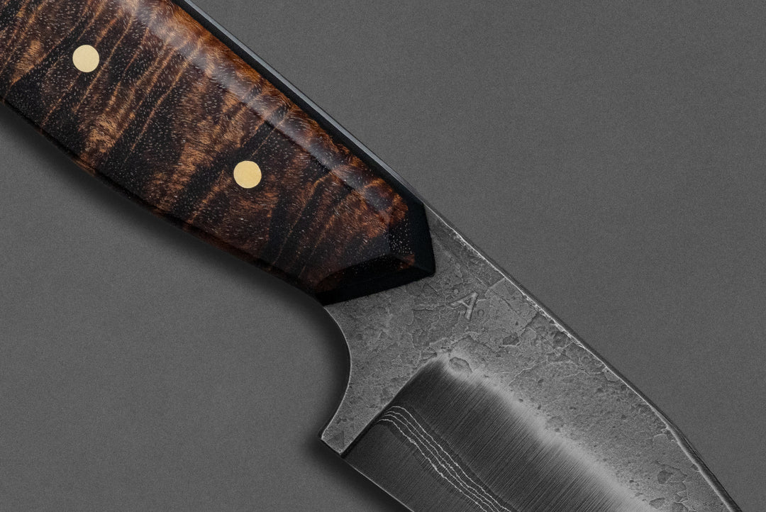 100 mm Damascus Clip Point - Tasmanian Blackwood