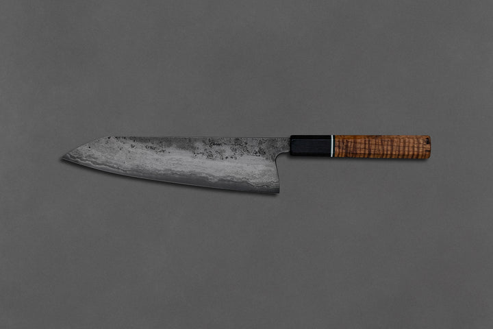 245 mm Carbon Steel Gyuto - Curly Koa