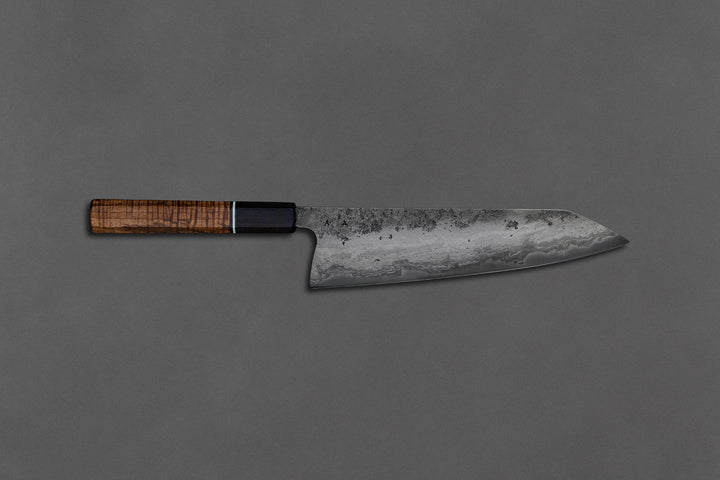 245 mm Carbon Steel Gyuto - Curly Koa