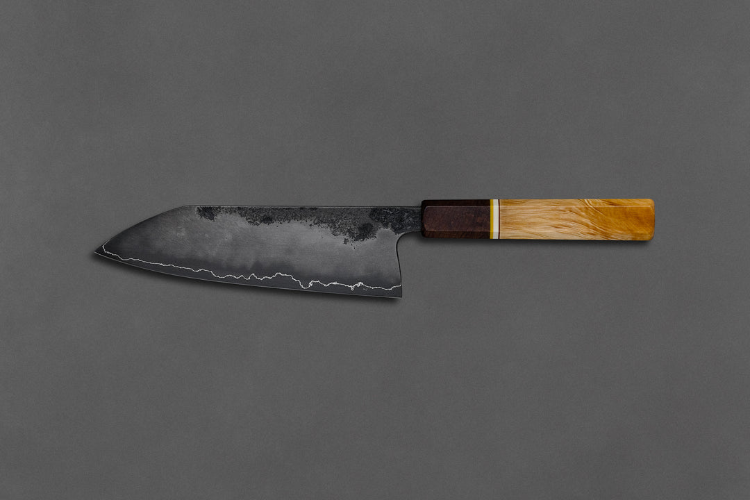 185 mm Carbon Steel Santoku - Huon Pine