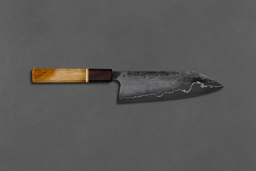 185 mm Carbon Steel Santoku - Huon Pine