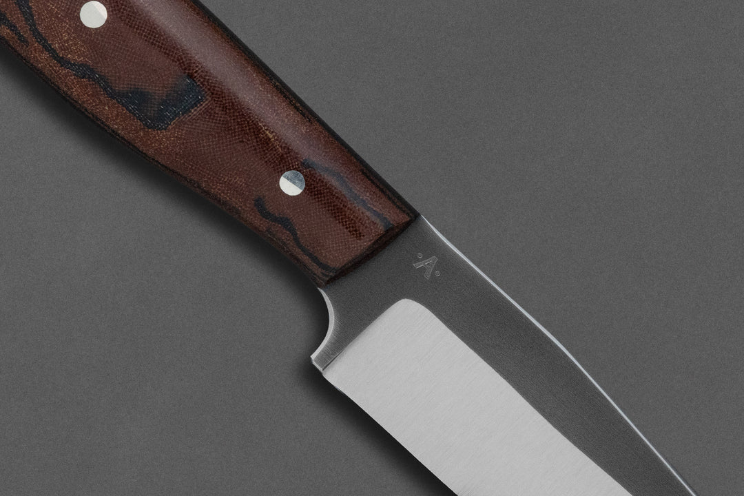 85 mm Carbon Steel Clip Point - Micarta