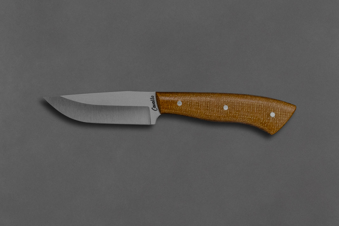 85 mm Stainless Steel Clip Point - Micarta