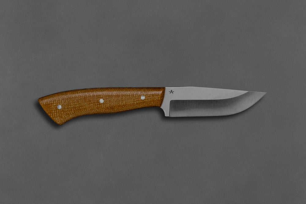 85 mm Stainless Steel Clip Point - Micarta