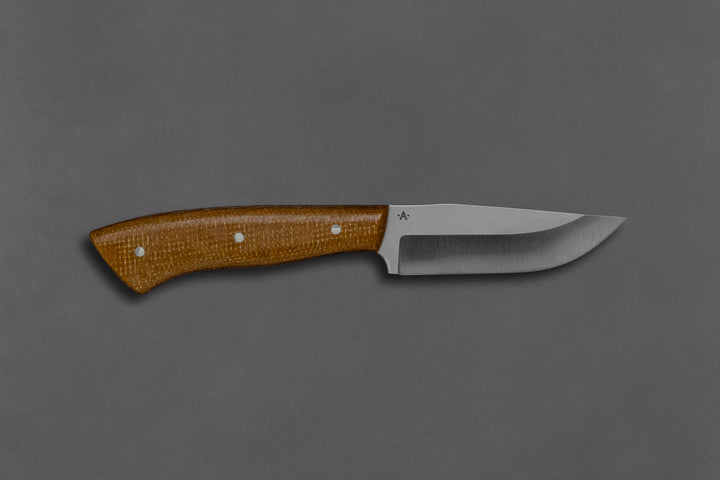 85 mm Stainless Steel Clip Point - Micarta