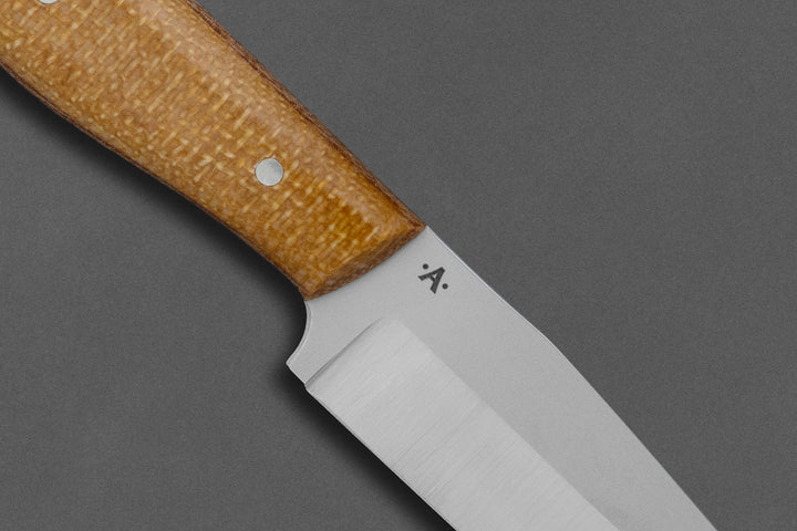 85 mm Stainless Steel Clip Point - Micarta