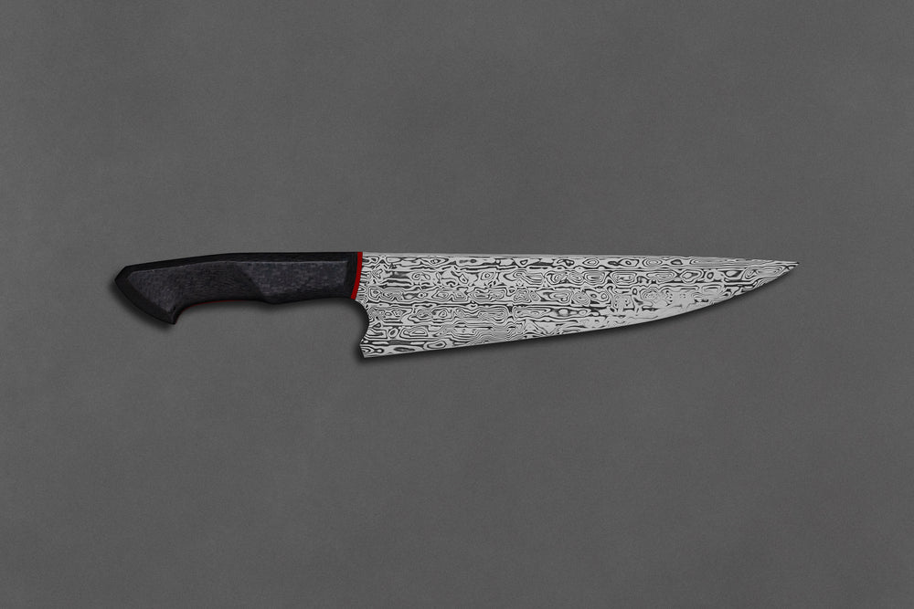 225 mm Damascus Chef - Carbon Fiber