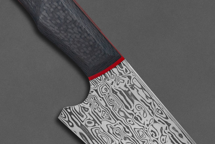 225 mm Damascus Chef - Carbon Fiber