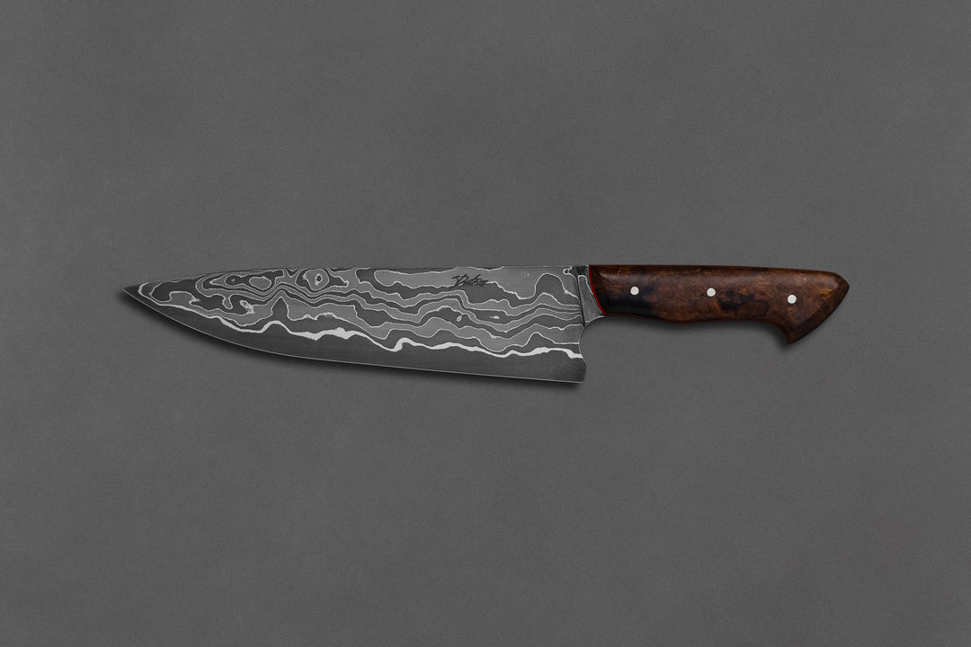 215 mm Damascus Chef - Desert Ironwood