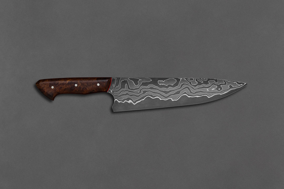 215 mm Damascus Chef - Desert Ironwood