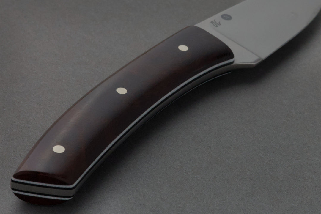 75 mm Stainless Steel Drop Point - Desert Ironwood, handle close-up
