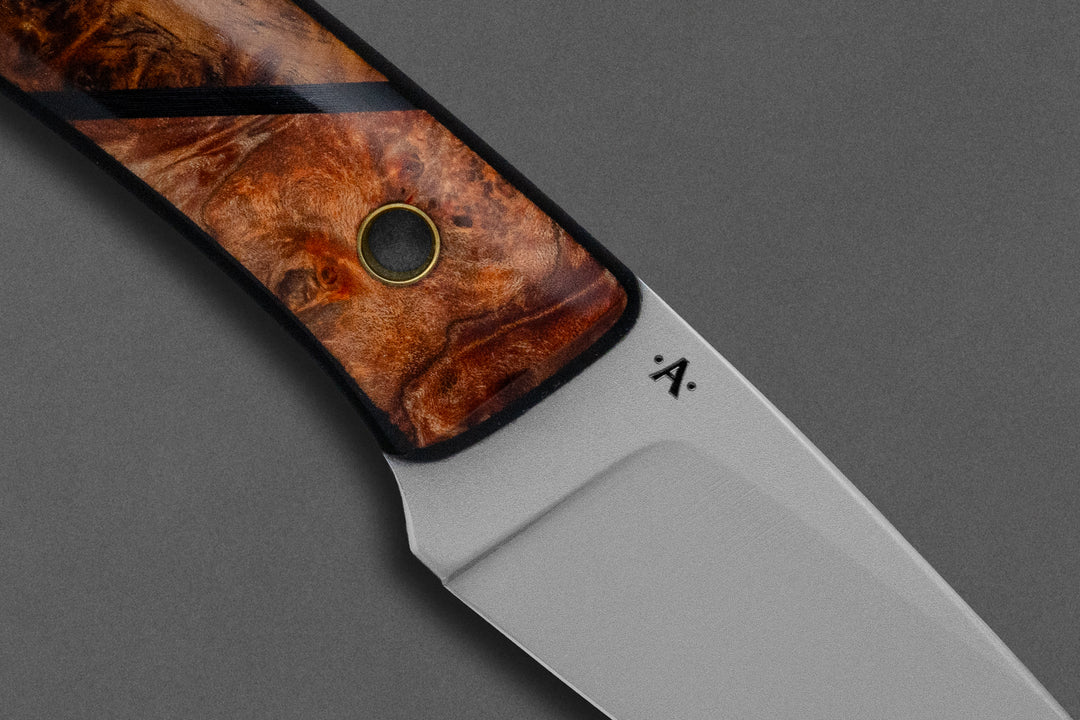 75 mm Stainless Steel Sheepsfoot - Burl Wood