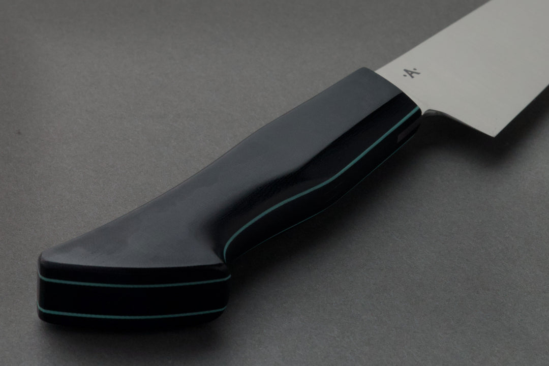 145 mm Stainless Steel Petty - Micarta, handle close-up
