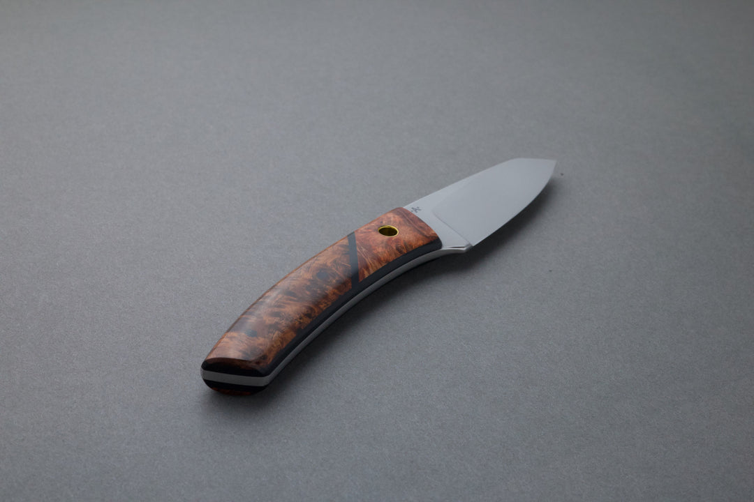 75 mm Stainless Steel Sheepsfoot - Burl Wood