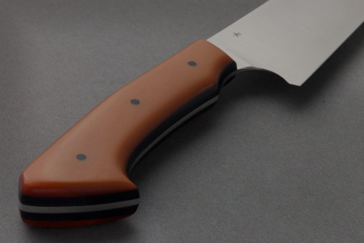 270 mm Stainless Steel Slicer - Micarta, handle close-up