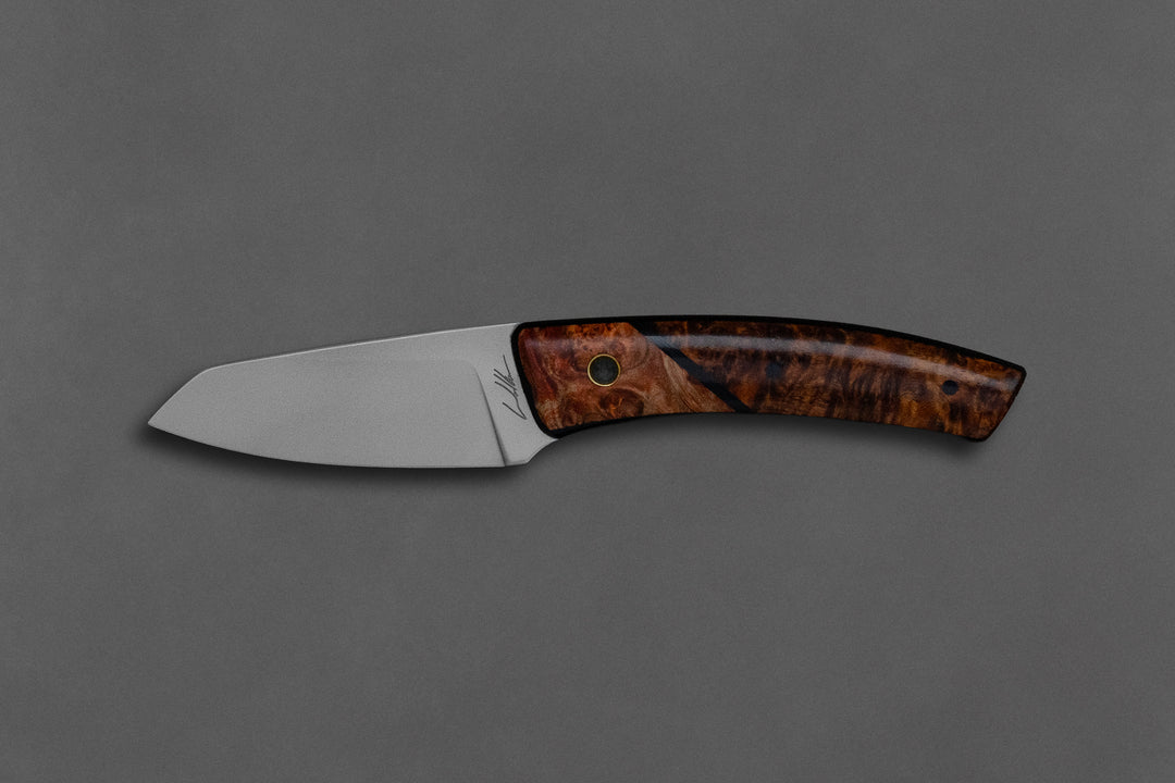 75 mm Stainless Steel Sheepsfoot - Burl Wood